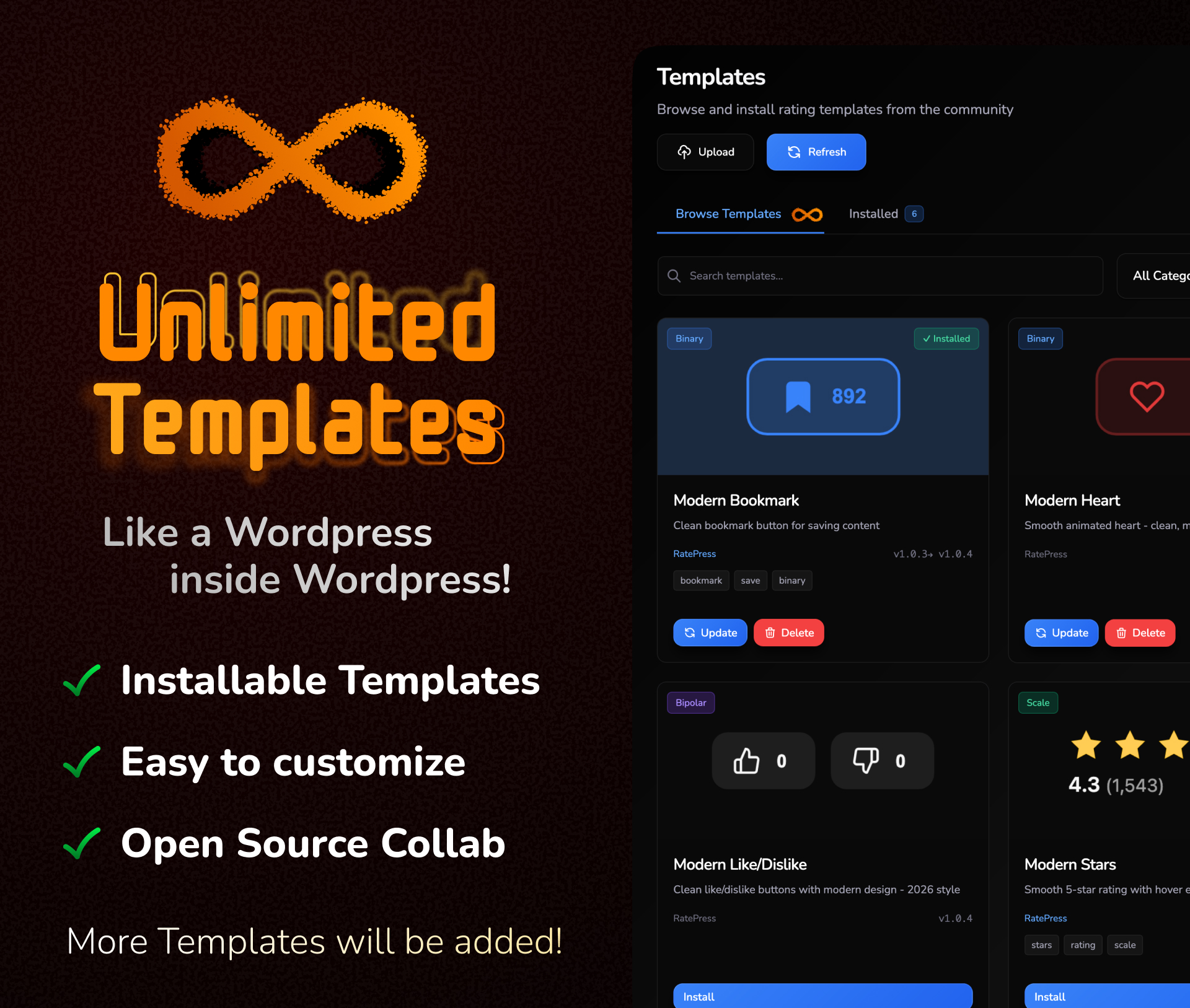 RatePress Unlimited Templates System